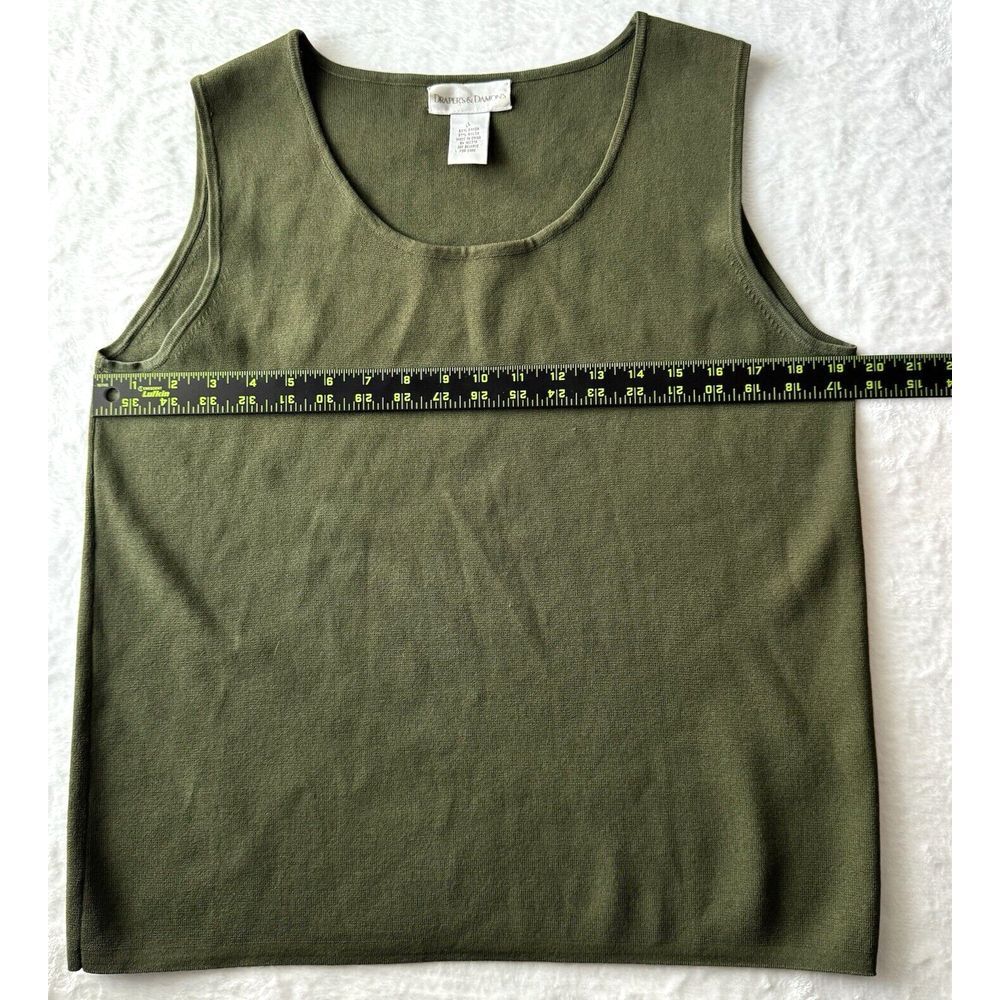 Drapers & Damons Sleeveless Top Women Large Olive Green Scoop Neck‎ Shirt - Picture 7 of 13